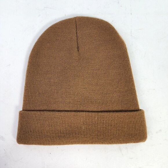 Carhartt Beanie Cap One Size Watch Hat Knit Work Wear Brown Winter Hats Beanie - Picture 2 of 3